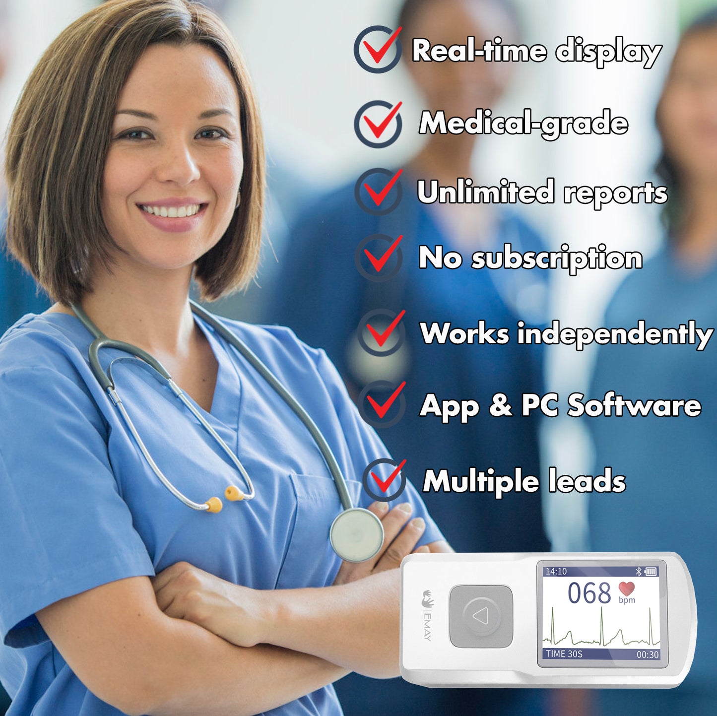 Portable EKG Monitor (Grey)