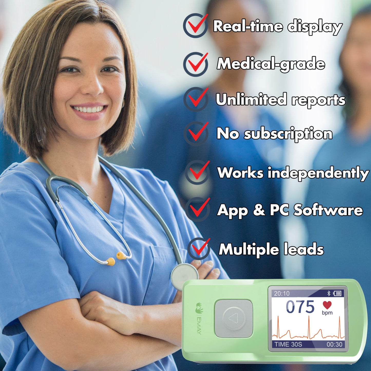 Portable EKG Monitor (Green)