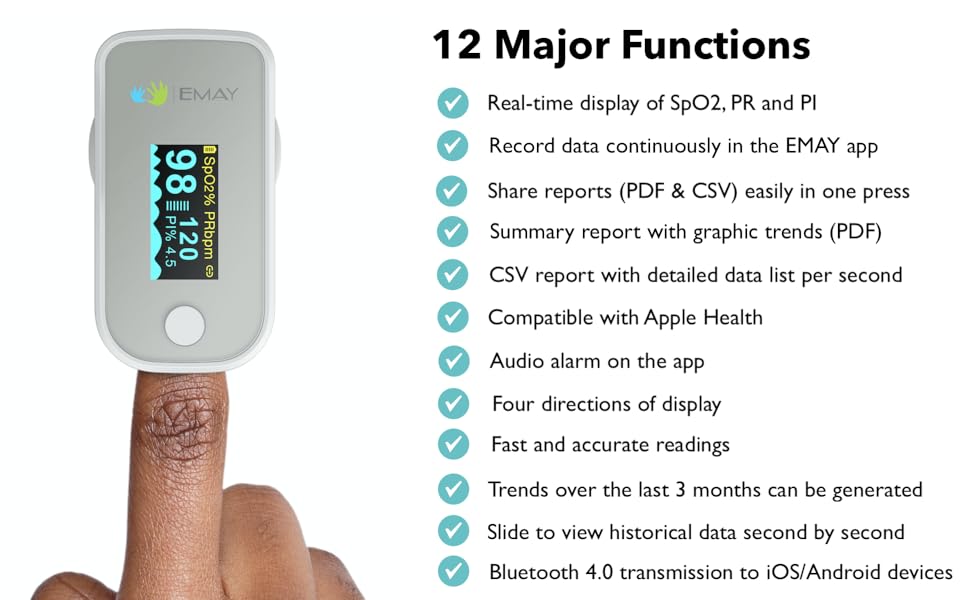 EMO60 Bluetooth Pulse Oximeter EMAY