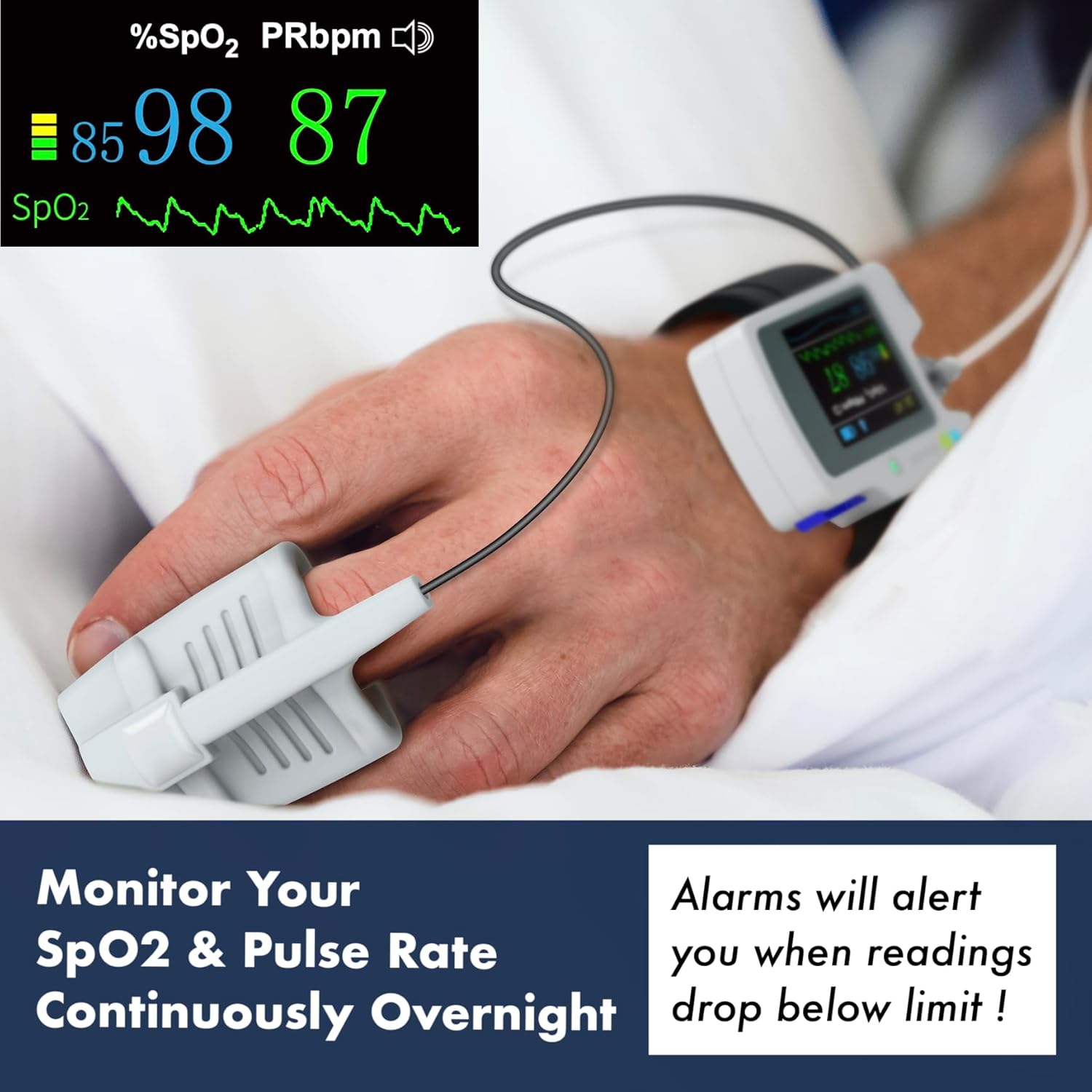 Blood Oxygen Best Pulse Oximeter For Overnight Monitoring With Alarm LOOKEE Wrist Sleep Oxygen Monitor Blood Oxygen Best Pulse Oximeter For Overnight Monitoring With Alarm LOOKEE Wrist Sleep Oxygen Monitor